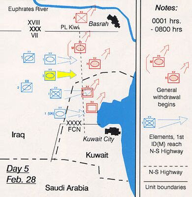 WAR MAP Gulf War Day.5 3AD symbol and arrow are shown in yellow.jpg